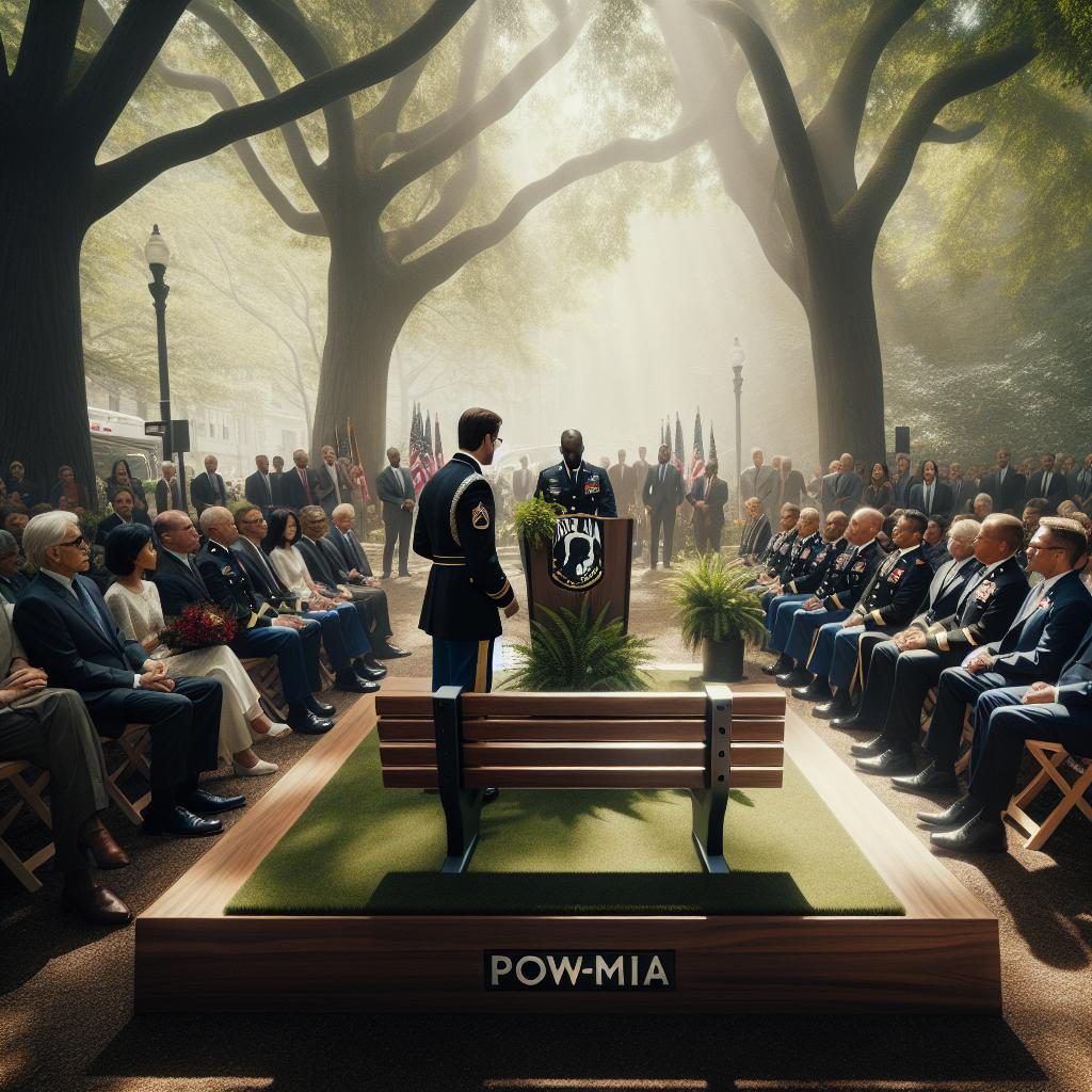 POW-MIA bench dedication ceremony