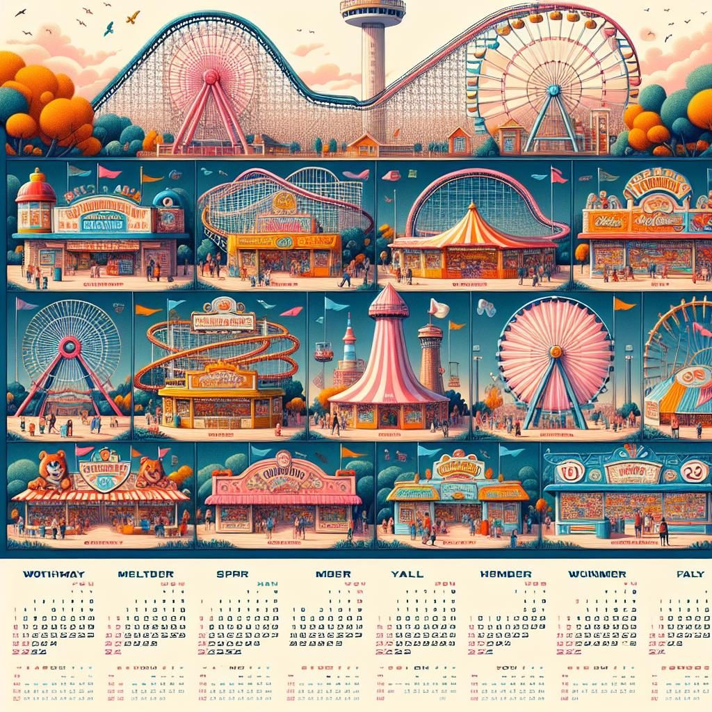 "Amusement park calendar 2024"