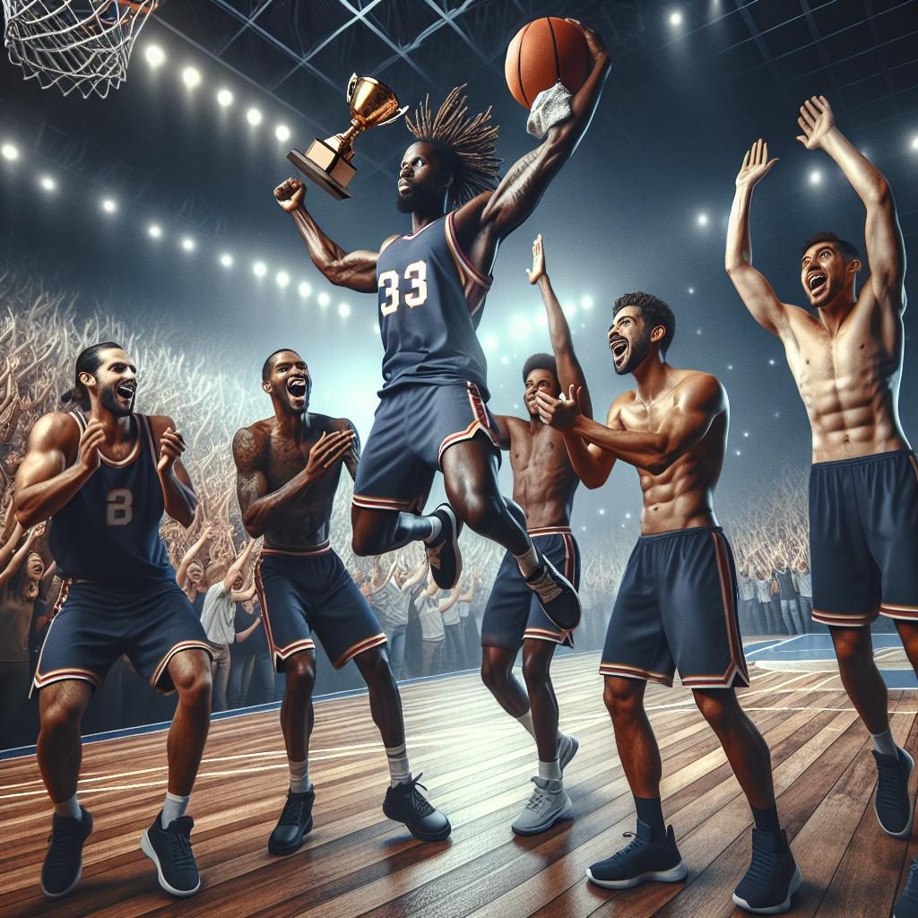 Basketball game action shot