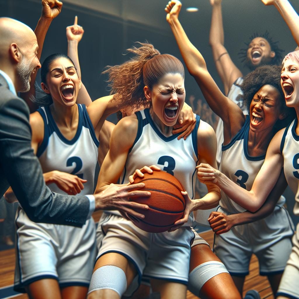 "Women's basketball team victory"