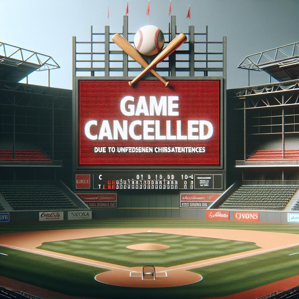 Baseball game cancellation announcement