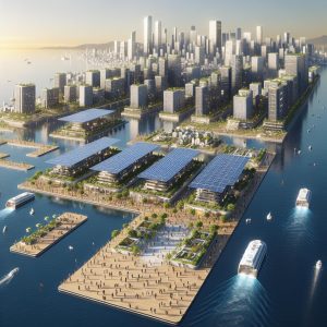 Solar-powered floating city.