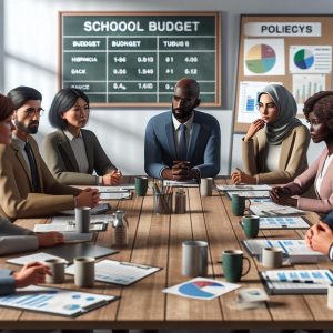School budget meeting scene