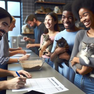 Cat cafe adoption event