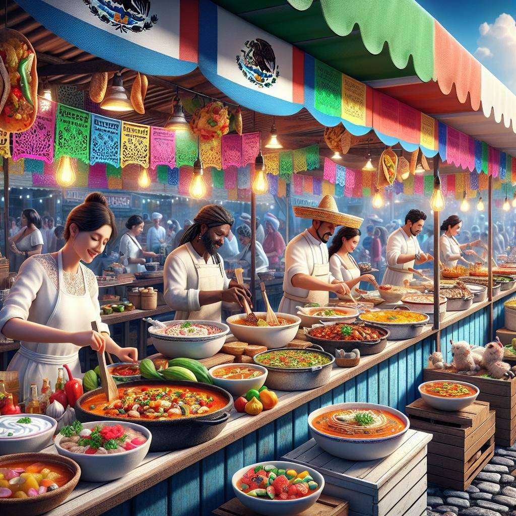 "Colorful Mexican street food"