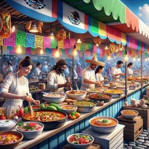 "Colorful Mexican street food"