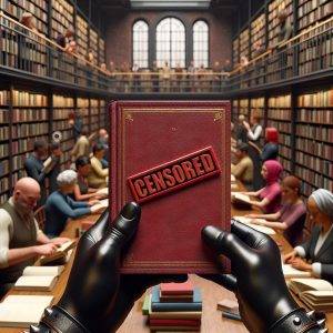Library book censorship concept