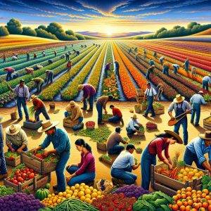 "Colorful harvest at farm"