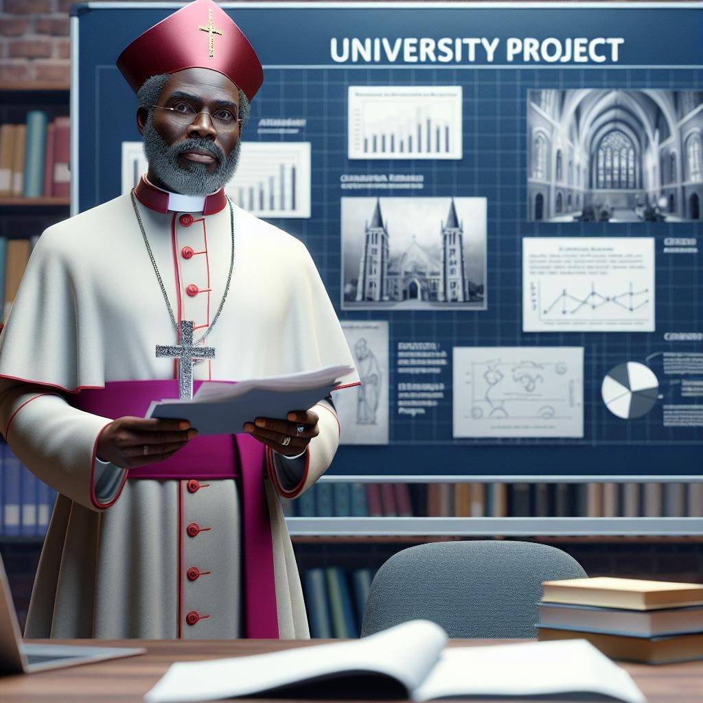 Nigerian Archbishop presenting university project