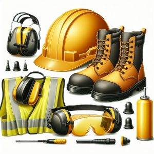 Workplace safety equipment illustration
