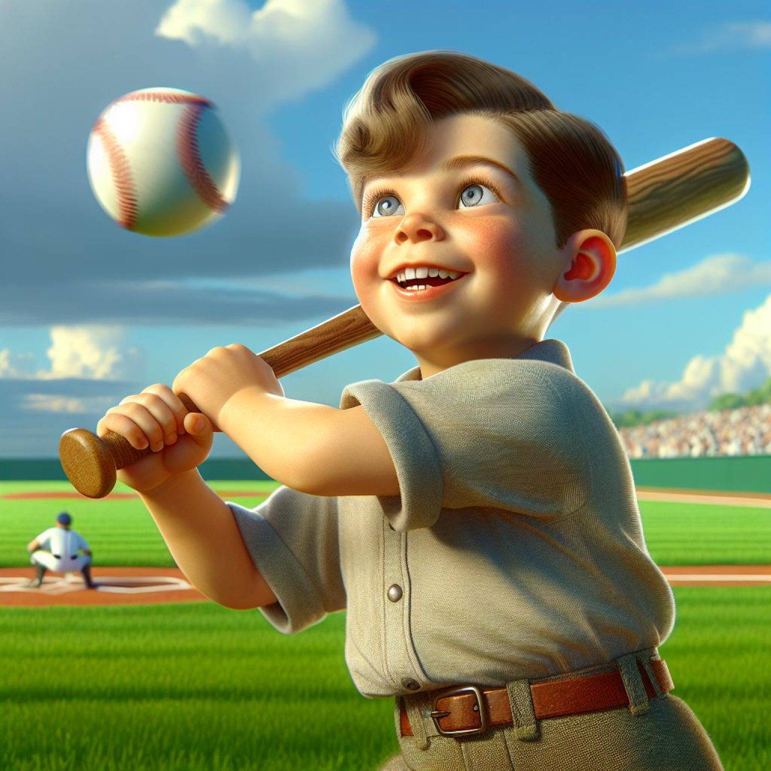 Child playing baseball dream.
