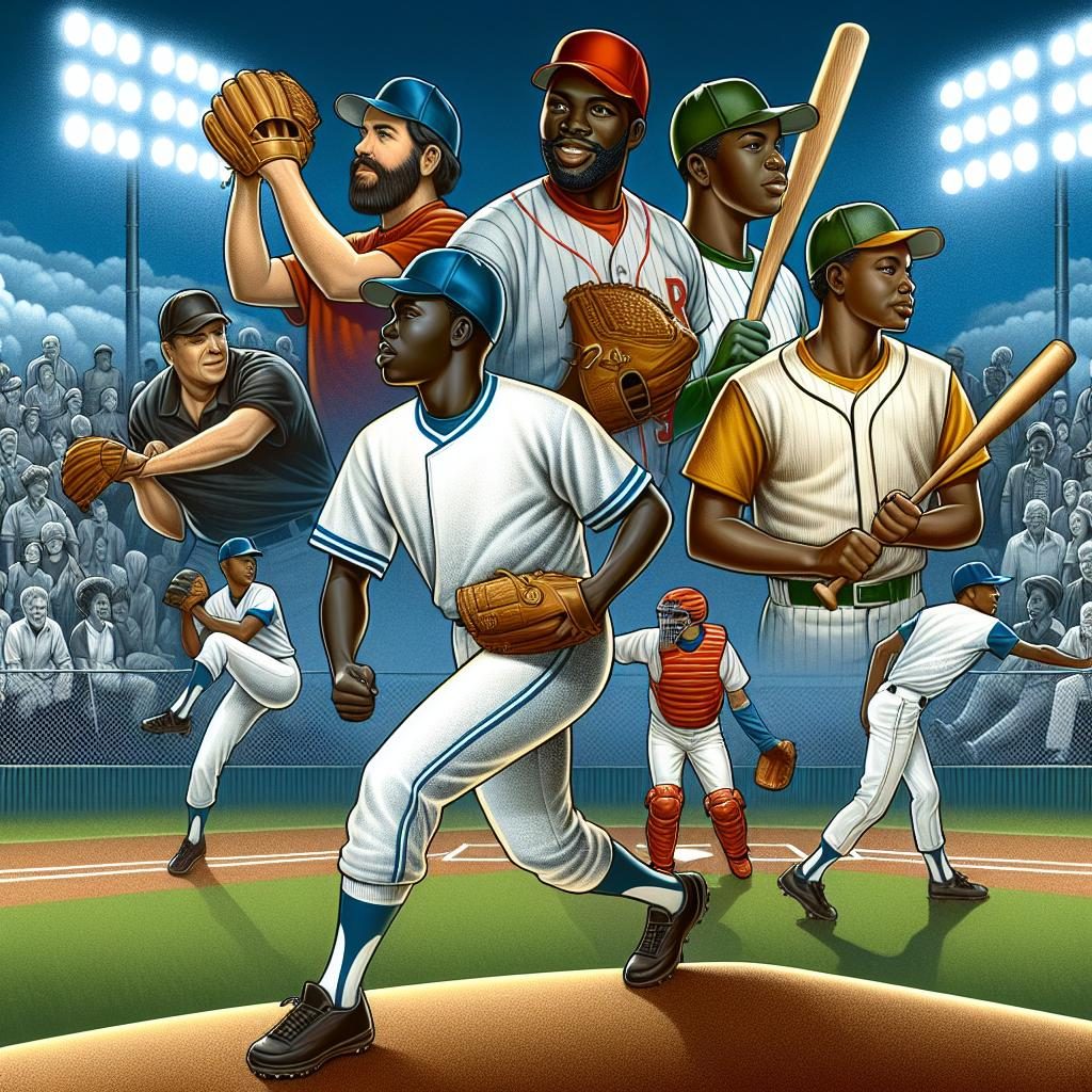 Baseball game tribute illustration.