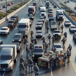 Highway cash seizure checkpoint