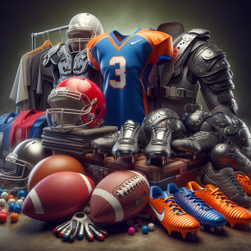 Football Gear Displayed