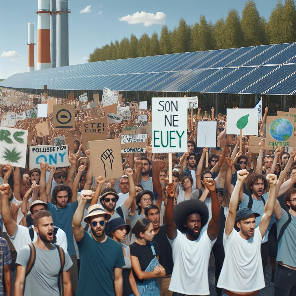 Solar plant protest demonstration.