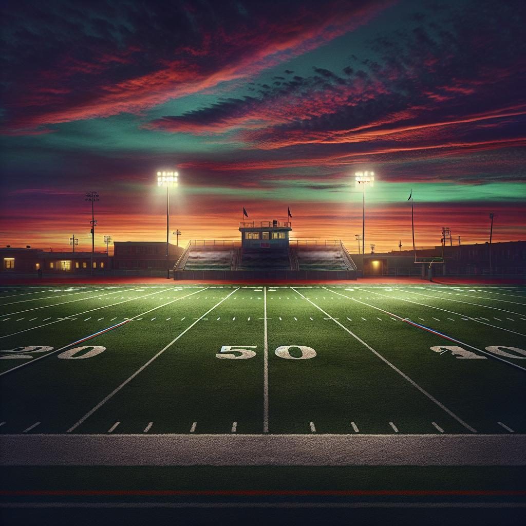 "Football Field at Dusk"