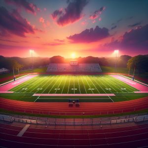 Football Field at Sunset