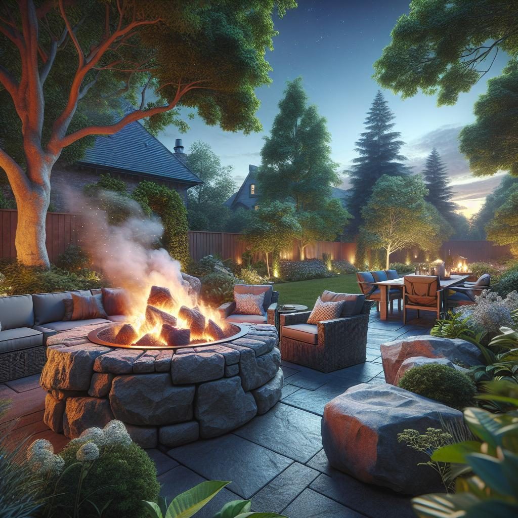 Backyard firepit scene