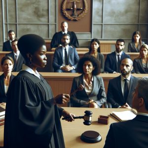 Courtroom sentencing scene