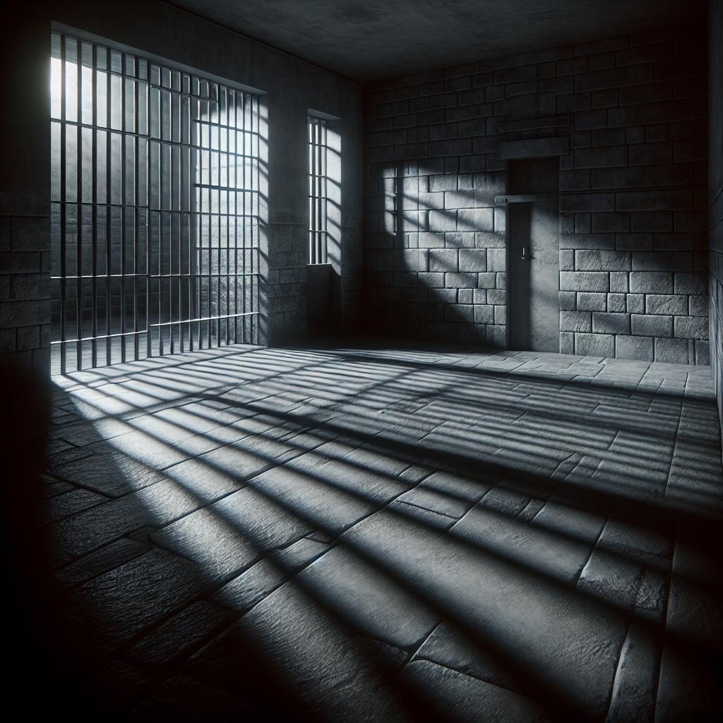 Prison cell shadows