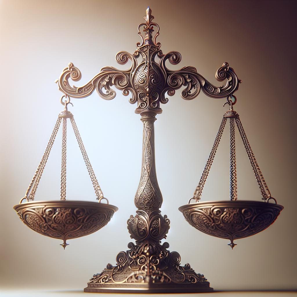 Justice scales balancing