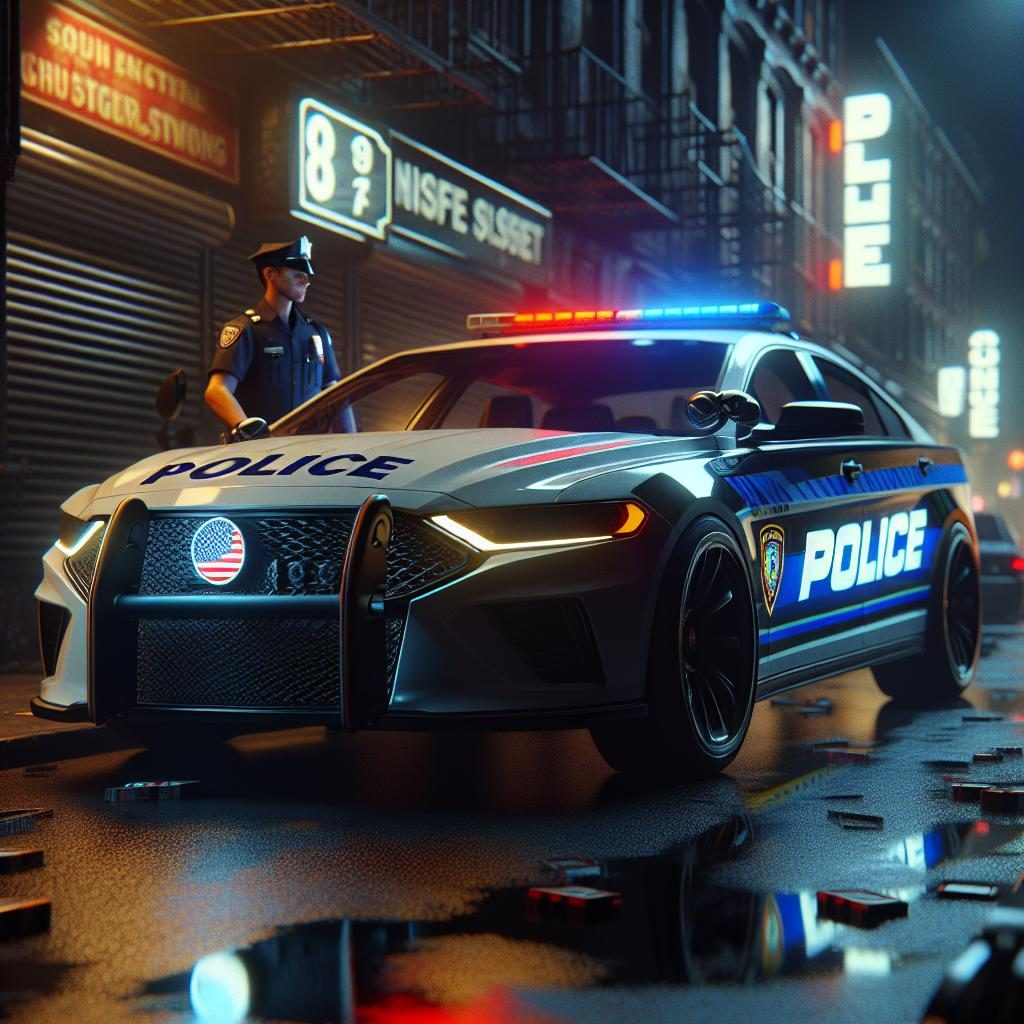 Police car at night