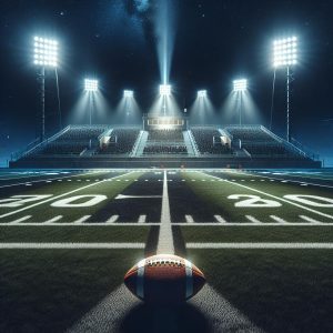 Football Under Stadium Lights