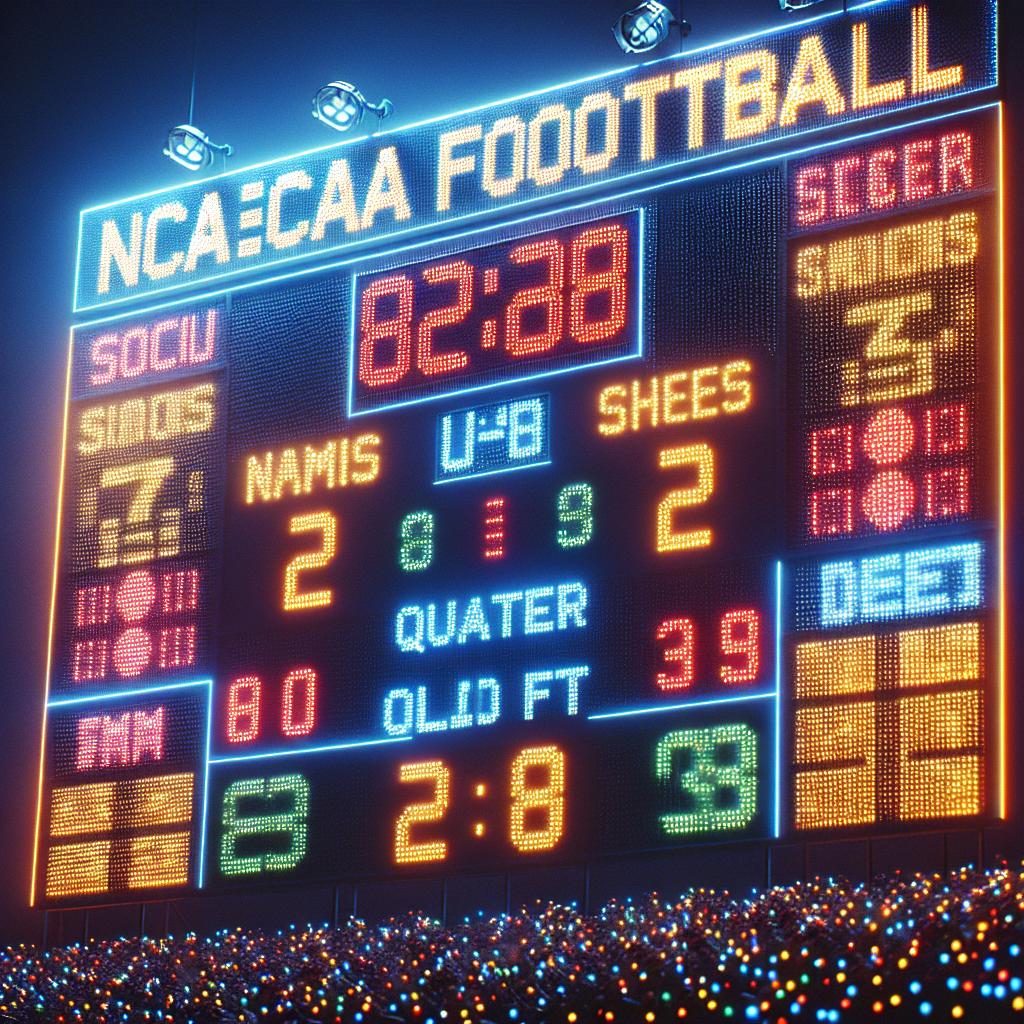 Football Scoreboard Close-Up