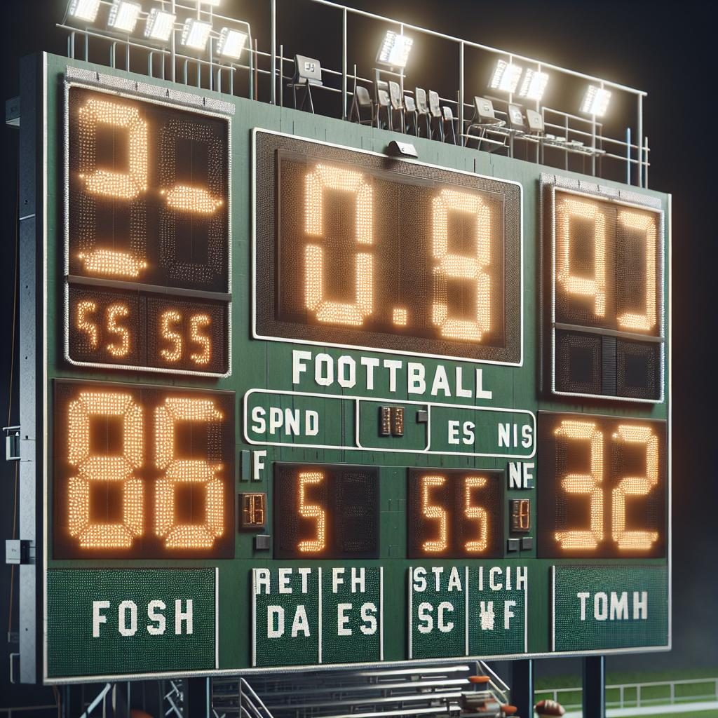 Football Scoreboard Close-Up