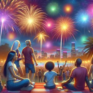 Colorful fireworks celebration