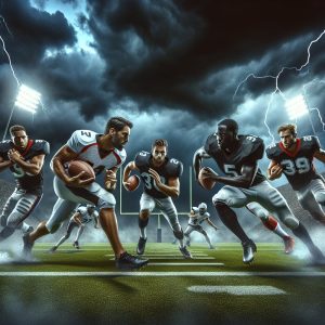 Football Under Stormy Skies