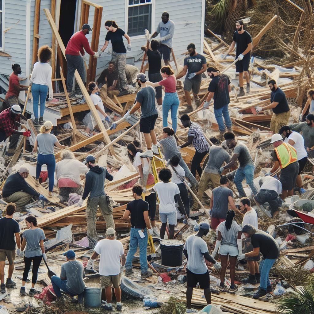 Hurricane aftermath recovery efforts