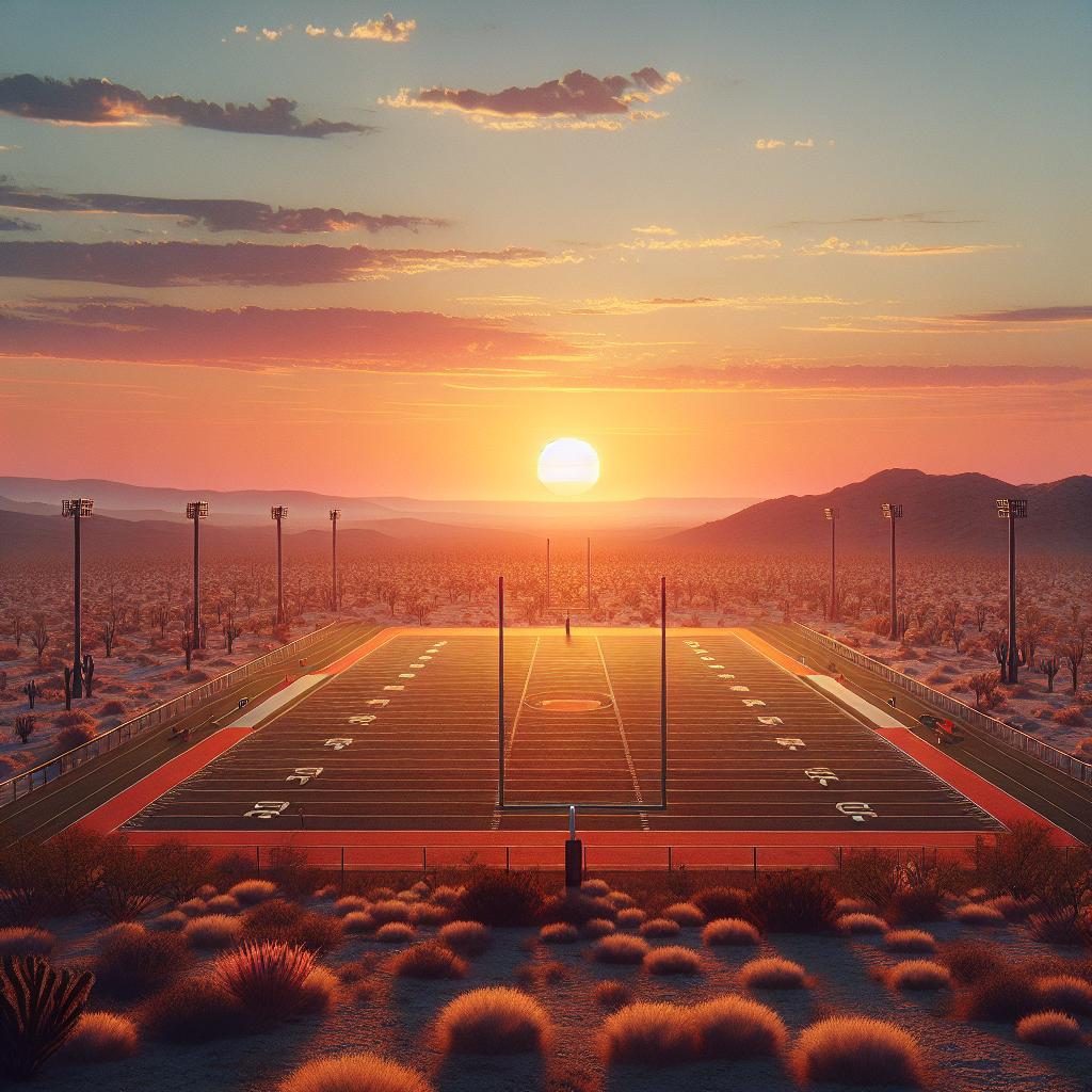 Desert Football Field Sunset