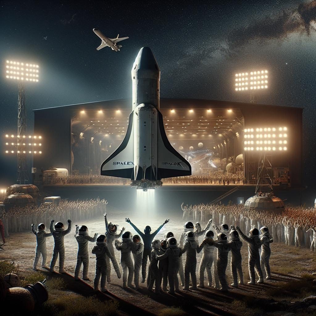 "SpaceX Starship landing celebration"