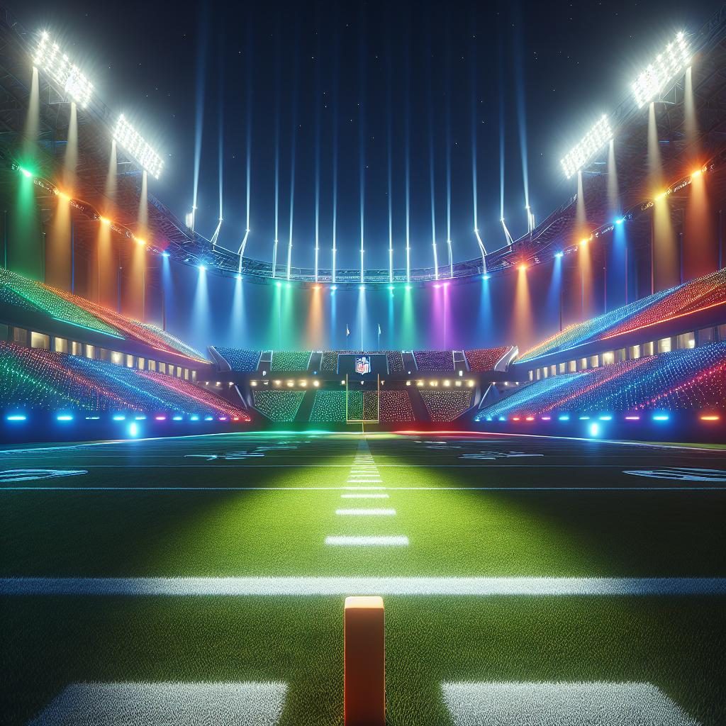 "Colorful Stadium Lights"