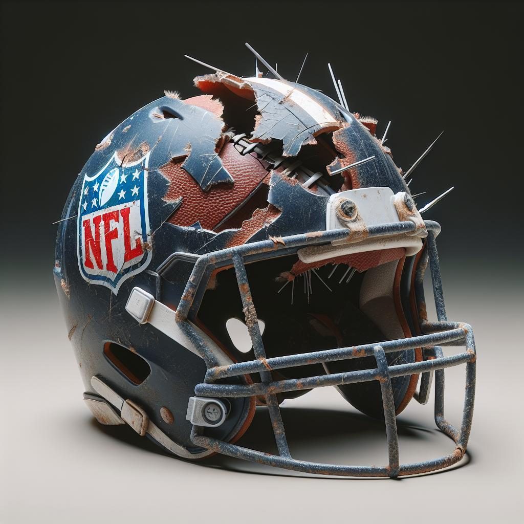 Broken Football Helmet