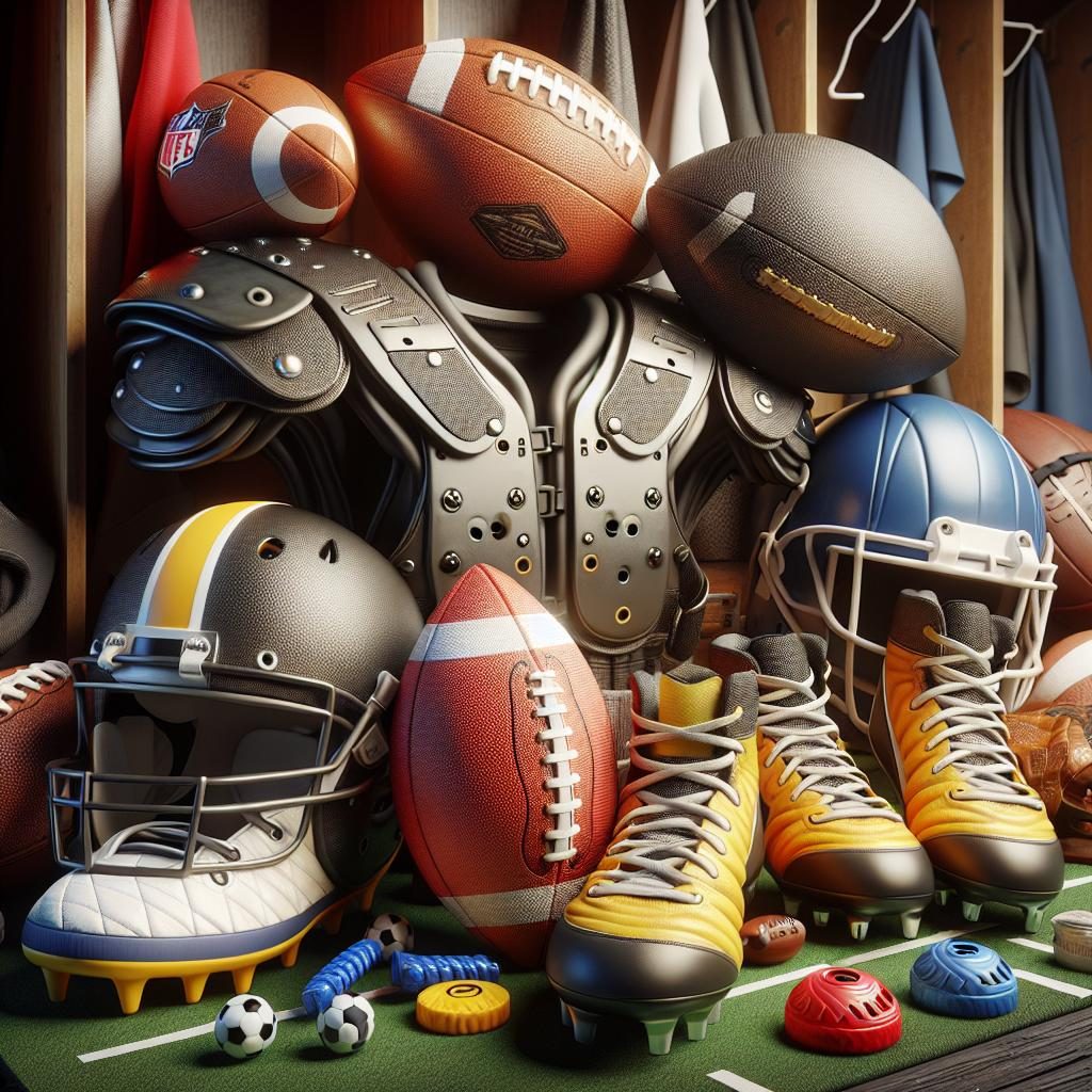 "Cheerful Sports Equipment Display"