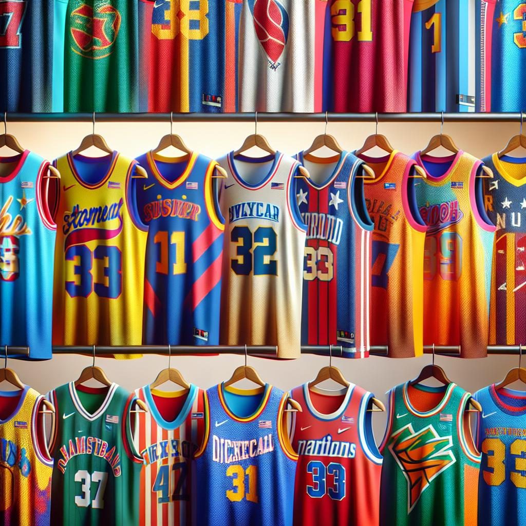 "Colorful Basketball Jerseys"