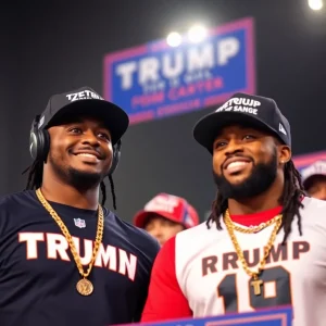 Former NFL Stars Antonio Brown and Le'Veon Bell Show Support for Trump at Campaign Rally