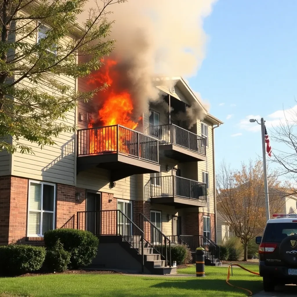 Firefighters in action