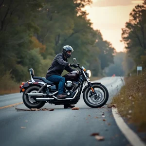 Motorcycle at Sunset