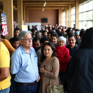 Nervous voters waiting anxiously