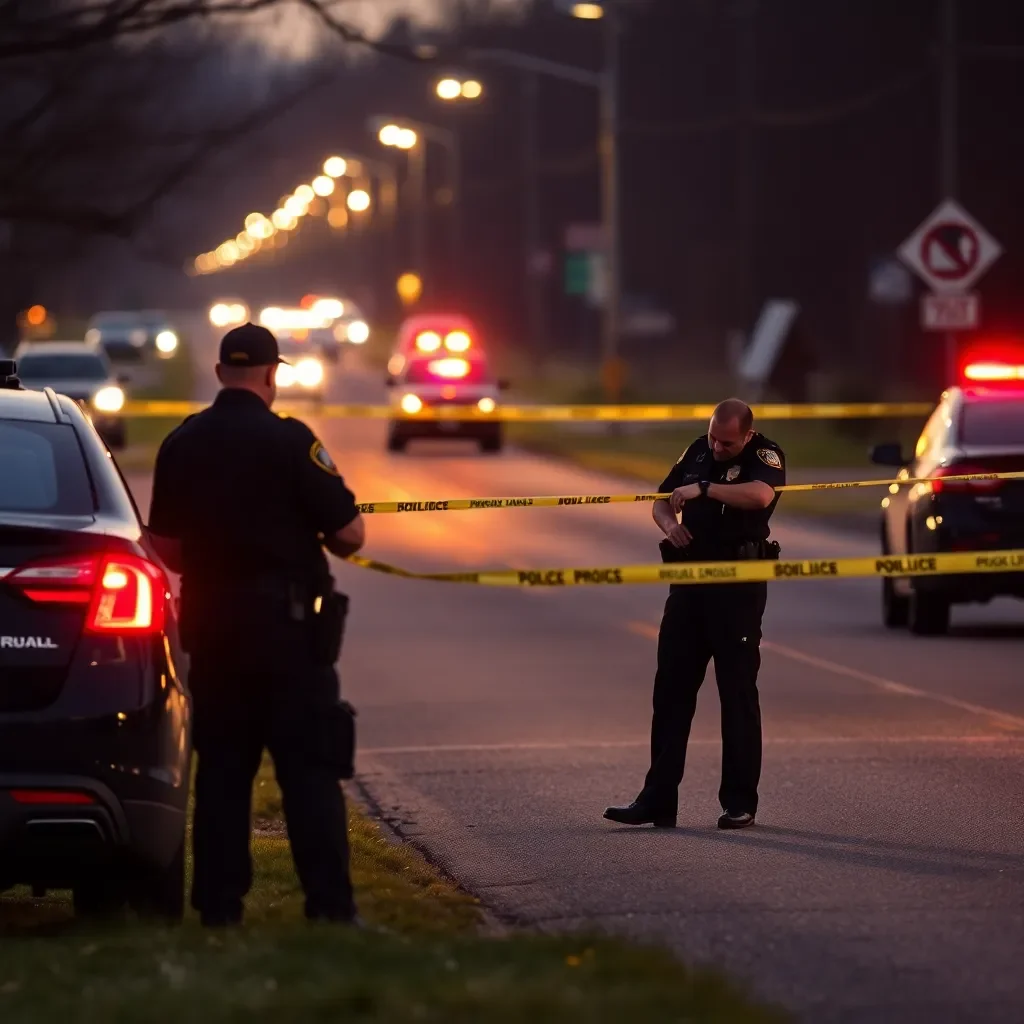 Police lights at scene