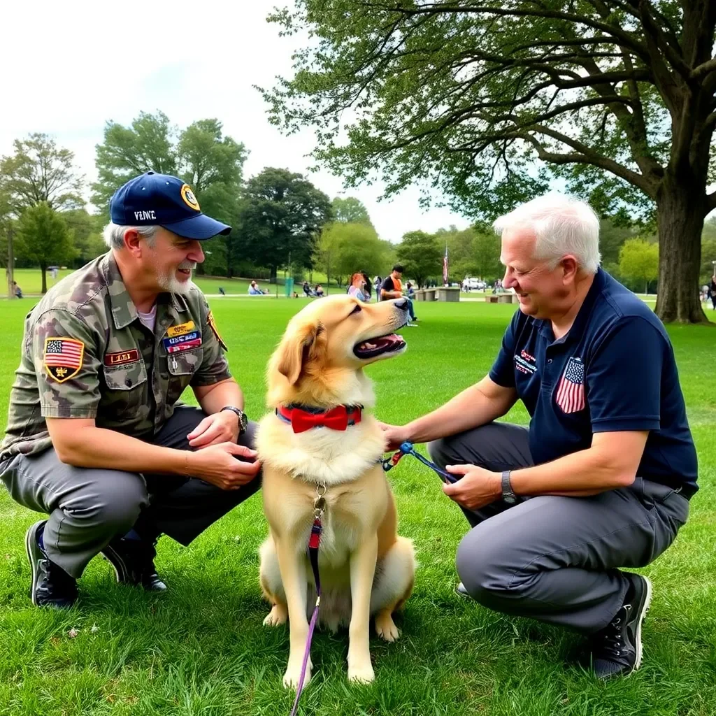 Veteran with therapy dog