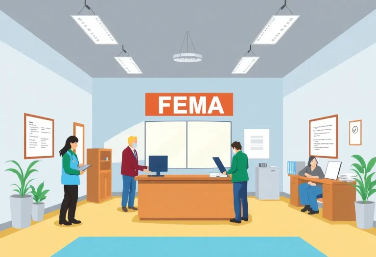 FEMA representatives helping residents at Chester County claims center.