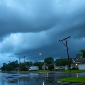 Flooded street in the Carolinas due to Tropical Storm Debby