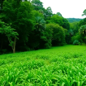 Lush green landscape celebrating conservation and nature protection.