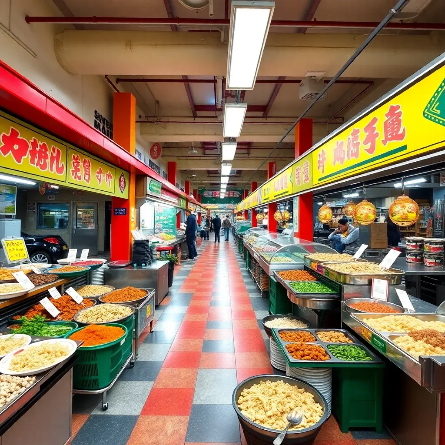 Vibrant Asian Food Court