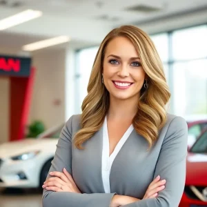 Allyson Witherspoon in her office as the new Chief Marketing Officer of Nissan.