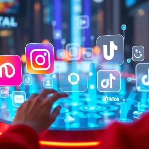 Futuristic social media landscape in 2025